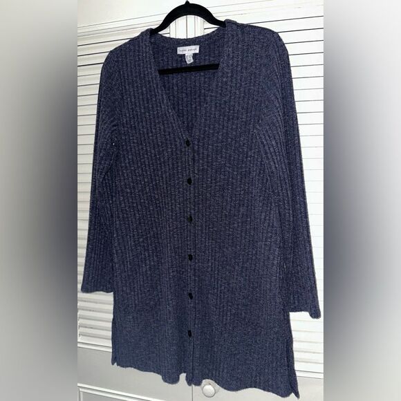 Susan Graver Rib Knit Button Front Cardigan Size S - Picture 2 of 8